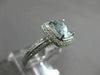 ESTATE 2.37CT DIAMOND & AQUAMARINE 14K WHITE GOLD 3D SQUARE HALO ENGAGEMENT RING