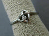 ESTATE .02CT DIAMOND 18KT WHITE GOLD 3D CLASSIC SOLITAIRE LOVE HEART RING #16385