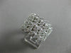 ESTATE LARGE 2.0CT DIAMOND 14KT WHITE GOLD MULTI ROW MULTI LEAF ANNIVERSARY RING