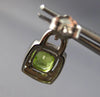 2.02CT DIAMOND & AAA PERIDOT 14KT WHITE GOLD 3D CUSHION & ROUND HANGING EARRINGS