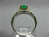 1.44CT DIAMOND & COLOMBIAN EMERALD 14KT 2 TONE GOLD 3 STONE HALO ENGAGEMENT RING