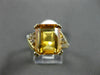 ESTATE 2.66CT DIAMOND & AAA YELLOW TOPAZ 14K YELLOW GOLD 3 STONE ENGAGEMENT RING