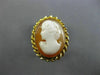 ESTATE 14KT YELLOW GOLD 3D OVAL HANDCRAFTED LADY CAMEO SWIRL ROPE DESIGN RING