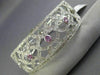 ESTATE WIDE 2.08CT DIAMOND & PINK SAPPHIRE 14K WHITE GOLD ETOILE INFINITY BANGLE
