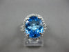 3.58CT DIAMOND & AAA BLUE TOPAZ 14KT WHITE GOLD 3D OVAL & ROUND ENGAGEMENT RING