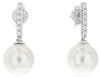 .10CT DIAMOND & AAA SOUTH SEA PEARL 14KT WHITE GOLD 3D CLASSIC HANGING EARRINGS