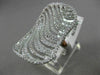 ESTATE MASSIVE 1.94CT DIAMOND 14KT WHITE GOLD 3D RECTANGULAT MULTI WAVE FUN RING