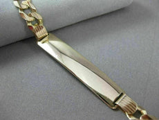 ESTATE LARGE & LONG 14KT YELLOW GOLD CONCAVE CURB ID ENGRAVABLE BRACELET #22868