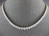 14.94CT DIAMOND 18KT WHITE GOLD THREE PRONG ETERNITY GRADUATING TENNIS NECKLACE