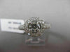 ESTATE 1.20CT DIAMOND 14KT WHITE GOLD 3D HALO TWO ROW ROUND ENGAGEMENT RING