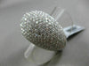 ESTATE MASSIVE 7.89CT DIAMOND 18KT WHITE GOLD MULTI ROW PAVE DOME SHAPE FUN RING