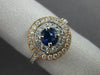 ESTATE 1.20CT DIAMOND & SAPPHIRE 14KT TWO TONE GOLD DOUBLE HALO ENGAGEMENT RING