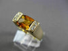 ESTATE LARGE 1.79CT DIAMOND & EXTRA FACET CITRINE 14KT YELLOW GOLD TENSION RING
