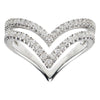 ESTATE .45CT DIAMOND 18KT WHITE GOLD 3D CLASSIC DOUBLE V SHAPE FUN LOVE RING