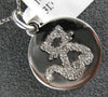 ESTATE .22CT DIAMOND 14KT WHITE GOLD 3D CIRCULAR HAPPY CAT FUN FLOATING PENDANT