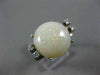 ESTATE LARGE 6.10CT DIAMOND & AAA OPAL 14KT WHITE GOLD 3D FILIGREE RING #26342