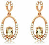 ESTATE .60CT DIAMOND & AAA MORGANITE 14K ROSE GOLD CLASSIC OVAL HANGING EARRINGS