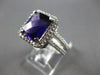 LARGE 4.95CT DIAMOND & AAA AMETHYST 14KT WHITE GOLD SQUARE HALO ENGAGEMENT RING