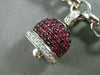 ESTATE LARGE 2.93CT DIAMOND & MULTI GEM 14K WHITE GOLD LUCKY BELL CHARM BRACELET
