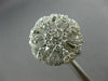 ESTATE LARGE 1.47CT DIAMOND 18K WHITE GOLD CLASSIC FLOWER HEART SHAPED LOVE RING