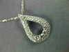 ESTATE .60CT DIAMOND 18KT WHITE GOLD 3D DOUBLE HALO TEAR DROP FLOATING PENDANT