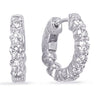 1.50CT DIAMOND 14K WHITE GOLD 3D ROUND SHARED PRONG HUGGIE HOOP HANGING EARRINGS
