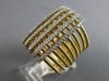 EXTRA LARGE 1.05CT DIAMOND 14KT 2 TONE GOLD MULTI ROW MULTI BAR CRISS CROSS RING