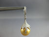 ESTATE LARGE .65CT DIAMOND & AAA GOLDEN SOUTH SEA PEARL 18K WHITE GOLD HANGING EARRINGS
