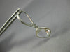 ESTATE AAA CRYSTAL 14KT WHITE GOLD 3D CUSHION CLASSIC BEZEL HANGING EARRINGS