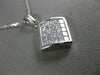 ESTATE 1.0CT DIAMOND 14KT WHITE GOLD 3D INVISIBLE SQUARE FLOATING PENDANT #17673