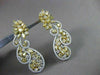 ESTATE LARGE 11.39CT WHITE & FANCY DIAMONDS 18KT WHITE & YELLOW GOLD 3D EARRINGS