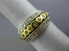 ESTATE WIDE 1.15CT DIAMOND & YELLOW SAPPHIRE 18KT TWO TONE GOLD ANNIVERSARY RING