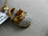 ESTATE LARGE .43CT DIAMOND 14KT ROSE GOLD 3D BABY SHOE PAVE FUN FLOATING PENDANT