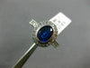 ESTATE 1.82CT DIAMOND & AAA SAPPHIRE 14K WHITE GOLD OVAL 3D HALO ENGAGEMENT RING