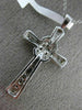 ANTIQUE .24CT DIAMOND 14K WHITE GOLD 3D CLASSIC PAVE X LOVE CROSS PENDANT #16055