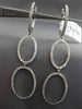 ESTATE .93CT DIAMOND 18KT WHITE GOLD 3D DOUBLE OPEN OVAL HUGGIE HANGING EARRINGS