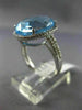 ESTATE LARGE 10.22CT DIAMOND & AAA BLUE TOPAZ 14KT WHITE GOLD OVAL HALO FUN RING