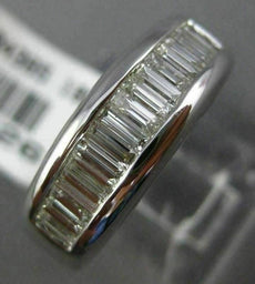 ESTATE 1.04CT BAGUETTE DIAMOND 14KT WHITE GOLD CLASSIC WEDDING ANNIVERSARY RING