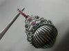 ESTATE LARGE .40CT RUBY 14KT BLACK GOLD 3D HANDCRAFTED SHELL FILIGREE  PENDANT