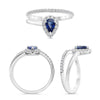 .80CT DIAMOND AAA SAPPHIRE 14K WHITE GOLD PEAR SHAPE ENGAGEMENT WEDDING RING SET