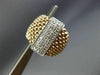 ESTATE WIDE .70CT DIAMOND 18KT WHITE & ROSE GOLD MULTI ROW MESH CLIP ON EARRINGS