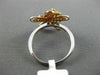 ESTATE WIDE .36CT DIAMOND 14KT WHITE YELLOW ROSE GOLD 3D STAR FLOWER LOVE RING
