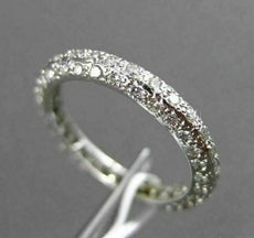 ESTATE WIDE 1.0CT ROUND DIAMOND 14KT WHITE GOLD 3 DIMENSIONAL ETERNITY RING 2mm
