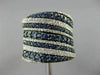 ESTATE LARGE 2.14CT DIAMOND & SAPPHIRE 14KT WHITE GOLD MULTI ROW COCKTAIL RING