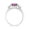 LARGE 3.24CT DIAMOND & AAA PURPLE SAPPHIRE PLATINUM CUSHION CUT ENGAGEMENT RING