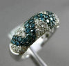 ESTATE 2.29CT WHITE & BLUE DIAMOND 14KT WHITE GOLD CRISS CROSS PAVE WEDDING RING