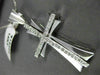 ESTATE LARGE .46CT DIAMOND 14KT WHITE GOLD 3D HANDCRAFTED CROSS PENDANT #19403