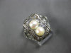 ANTIQUE .25CT OLD MINE DIAMOND & AAA SOUTH SEA PEARL 14KT WHITE GOLD RING #28167