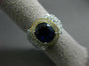 ESTATE MASSIVE 5.83CT DIAMOND & AAA SAPPHIRE 18KT TWO TONE GOLD ENGAGEMENT RING