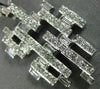 LARGE .92CT DIAMOND 18KT WHITE GOLD ROUND & BAGUETTE BRICK FUN FLOATING PENDANT